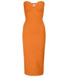 Платье миди Thalia из ребристой ткани Galvan, Ochre - фото