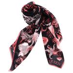 Хлопковая шелковая шаль женская черная Alexander McQueen - фото 2