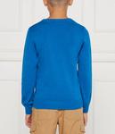 Свитер детский Guess хлопковый с полосой, синий - фото 4