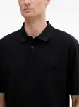 Рубашка-поло с вышитым логотипом HUGO, черный - фото 3