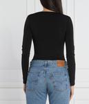 Боди женское Guess Jeans с вырезом, черный - фото 4