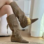 CAOT Ботинки Knee high женские Khaki, Ebony Brown, Black - фото 6