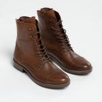 Ботильоны на шнуровке MANFIELD, Cognac - фото 3