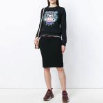 Свитер tiger head pattern long sleeves round neck hoodie black Kenzo, черный - фото 3