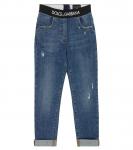 Рваные джинсы с высокой посадкой Dolce&Gabbana, синий - фото