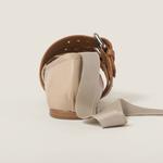 Балетки из телячьей кожи и наппы Miu Miu, бежевый - фото 3