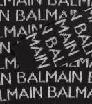 Свитер интарсия с логотипом из смесовой шерсти Balmain, черный - фото 2