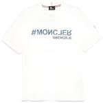 Футболка Moncler с принтом логотипа Grenoble, белая - фото