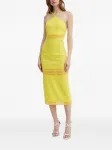 Платье миди со вставкой в технике кроше Patrizia Pepe, желтый - фото