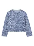 Свитер с леопардовым принтом Zadig & Voltaire Kids, синий - фото