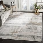 Ковер SAFAVIEH, 122 x 183 см, Eclipse Collection Beige/Grey ECL230B в современном абстрактном стиле с эффектом потертости из вискозы - фото