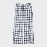 Фланелевые клетчатые брюки Uniqlo, белые - фото