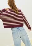 Джемпер Stradivarius STRIPED CROPPED, Bordeaux - фото 4