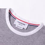 Футболка с контрастной отделкой THOM BROWNE, серая - фото 7