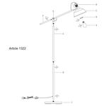 Торшер Mexlite, 14x14x172 см, черный/золотой - фото 4