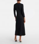 Макси-платье из ребристой хлопковой ткани Vince, черный - фото 3