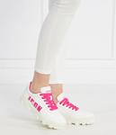 Кроссовки женские Dsquared2 кожаные на платформе, белый/розовый - фото 2