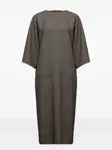 Фактурное платье миди MM6 Maison Margiela, серый - фото