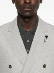 Шерстяной костюм с двубортным пиджаком Lardini, серый - фото 4