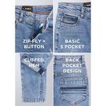 Джинсы для мальчиков 4-7 лет fashion rip & repair с деталями на коленях Rawx, Grey - фото 3