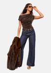 Блуза Friends Like These REGULAR FIT OFF THE SHOULDER , Gold/Dark Brown - фото