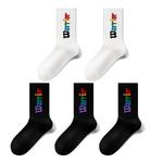 Носки Warrior Высокие до колена Унисекс 5 пар Черный+Черный+Черный+Цвет Белый+Цвет Белый - фото 10