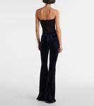 Бархатные расклешенные брюки Alex Perry, Midnight - фото 3