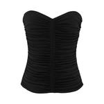 Топ Saint Laurent Ruched Strapless 'Black', черный - фото 2