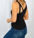 Ребристая майка с бретельками на шее черного цвета White Birch - фото 3