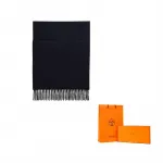 HERMES Шарф вязаный мужской, Black Blue - фото