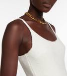 Ребристое трикотажное мини-платье Balmain, 0aq Blanc Cassé - фото 4