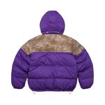 Куртка Supreme Leather Yoke Puffer Jacket, Purple - фото 2