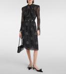 Платье миди из жоржета с принтом Prada, Nero - фото 2