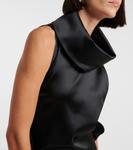 Атласное платье миди The Attico, черный - фото 4