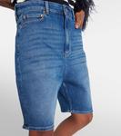 Кожаные бермуды из денима Valentino, Medium Blue Denim - фото 5