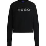 Свитер с лого-жаккардом HUGO BOSS, черный - фото 3