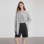 ELLE Рубашка Women's Medium Gray Lapel Thin Shirt - фото 4