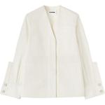 Рубашка V-neck Cotton-blend Jacket JIL SANDER, белый - фото 3