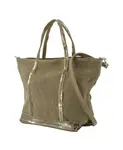 Сумка-Шоппер из льна цвета хаки Vanessa Bruno, зеленый - фото 2