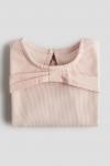 Рубашка из джерси с бантом H&M, розовый - фото 4