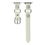 Ремешок Apple совместимый кожаный 49мм IBOANN, коричневый с леопардовым принтом - фото