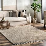 Nuloom Neva современный ковер 244 x 244 см с бахромой, beige - фото