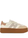 Кожаные кроссовки на платформе H698 Hogan, нейтральный - фото