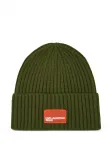 Шапка бини в рубчик с логотипом Karl Lagerfeld Jeans, зеленый - фото