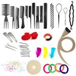 Набор тренировочных головок Brass, синтетические волосы + 80 аксессуаров + ручка, парикмахерская насадка для расчесывания, насадка для тренировок Calissimo, Aneta 55 - фото 2