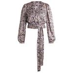 Приталенная блузка из сатиновой ткани с принтом BOSS, Patterned - фото