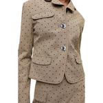 GANNI Фланелевый клетчатый пиджак, Tiger's Eye Stone - фото 5