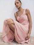 Платье Penelope с полосками и перекрестным вырезом Mango, Pink - фото 7