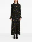 Платье макси с цветочным принтом Marni, черный - фото 2