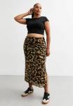 Юбка New Look Curves Pencil skirt, Brown Pattern/Brown - фото